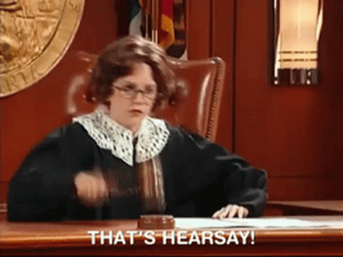 Woman In Judge Robe Saying That's Hearsay GIF