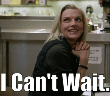 Woman in Kitchen Saying I Cant Wait