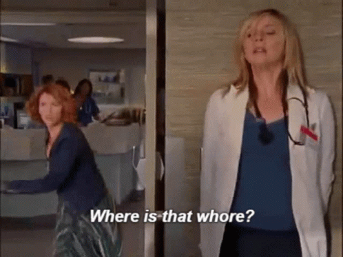 Woman in Lab Coat Asking Where Is That Whore
