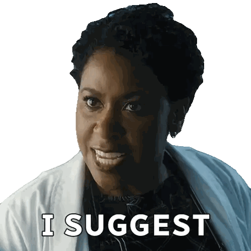 Woman in Lab Coat Saying I Suggest