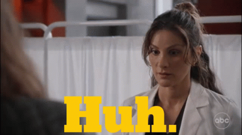 Woman In Lab Coat Talking With Huh GIF