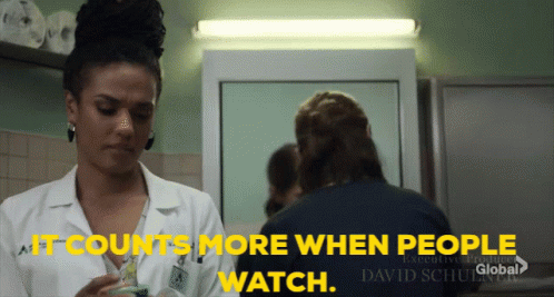 Woman in Lab Coat Talking With It Counts More When People Watch