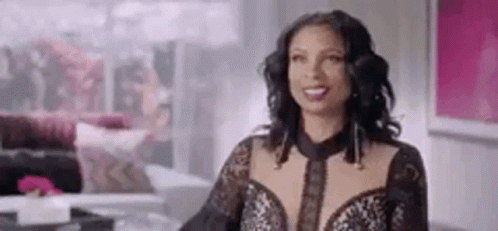 Woman In Lace Dress Smiling GIF