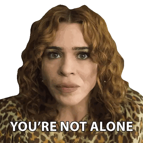 Woman in Leopard Print Shirt Saying You Are Not Alone