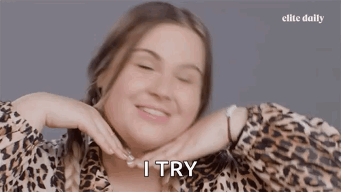 Woman in Leopard Print Smiling I Try
