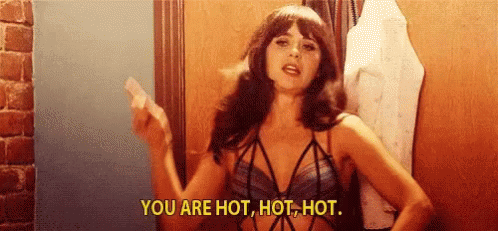 Woman in Lingerie Says You're Hot Hot Hot