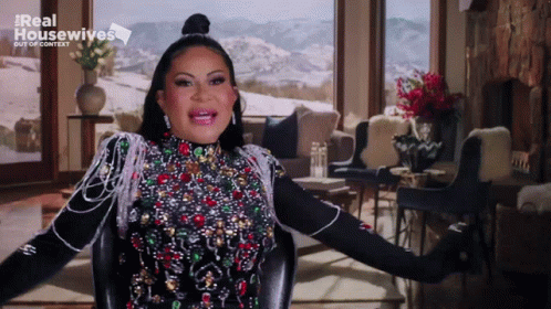 Woman in Living Room Real Housewives