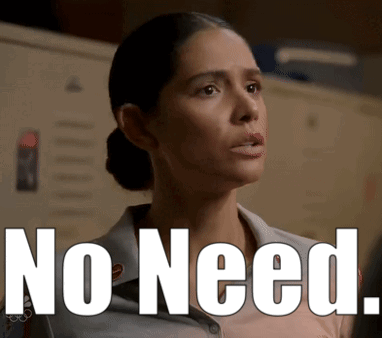 Woman in Locker Room Saying No Need