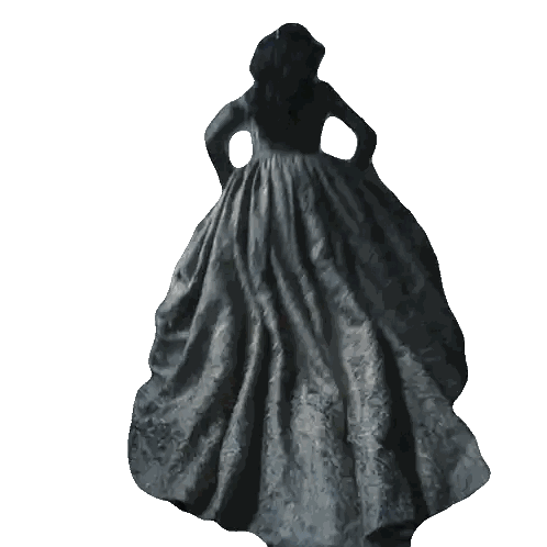 Woman in Long Black Dress Standing
