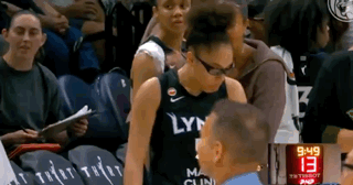 Woman In Lynx Jersey Talks To Referee GIF