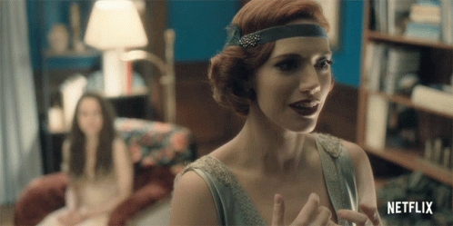 Woman in Netflix Ad Talking