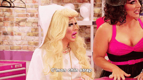 Woman In Nun Costume Says Chin Strap GIF