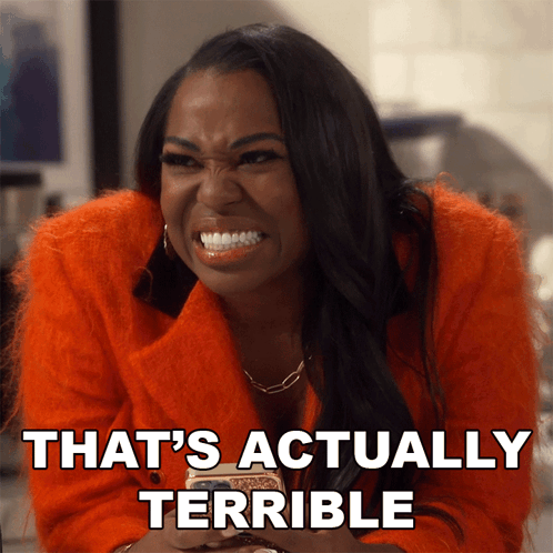 Woman In Orange Coat Says That's Actually Terrible GIF