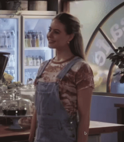 Woman In Overalls With Sign Ste GIF