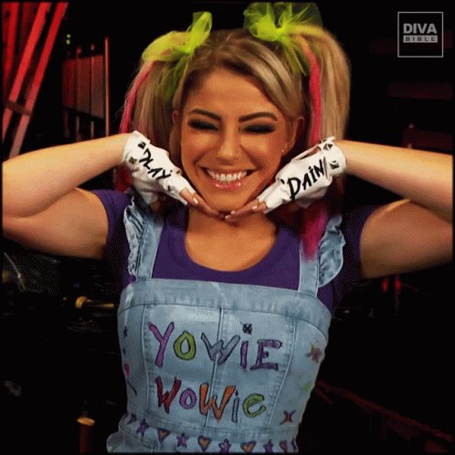 Woman in Overalls With Yovie Wowie