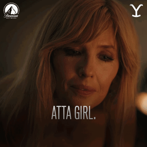 Woman in Paramount Network Ad Saying Atta Girl