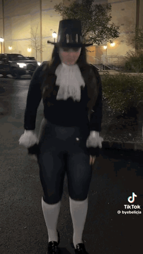 Woman In Pilgrim Costume Dancing GIF