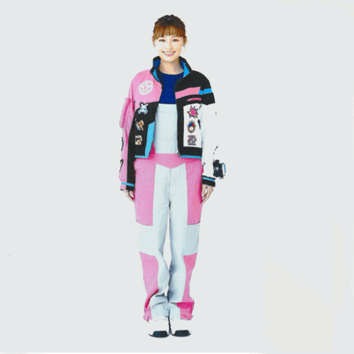 Woman In Pink And Black Outfit With Spro Sticker GIF