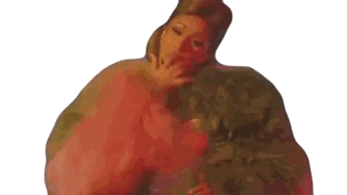 Woman in Pink and Green Fur Coat Making Funny Face