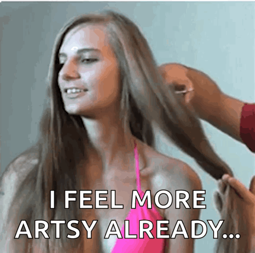Woman In Pink Bikini Hair Braided I Feel More Artsy GIF