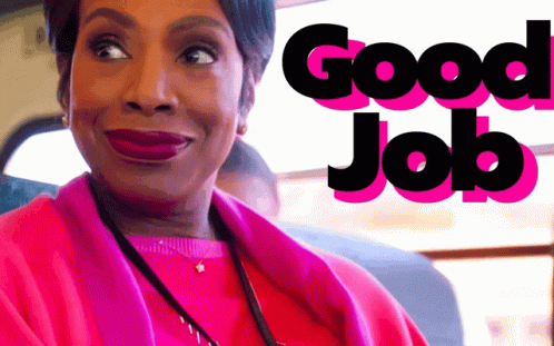Woman In Pink Coat Smiling Good Job GIF