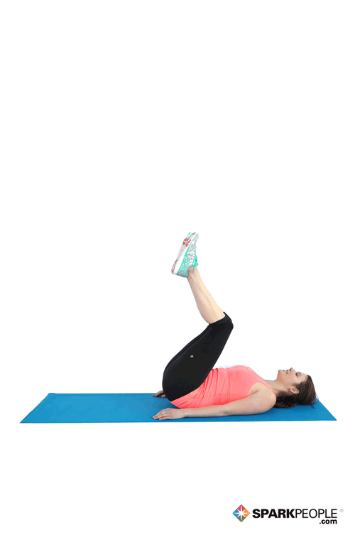 Woman In Pink Doing Morning Crunches Exercise GIF