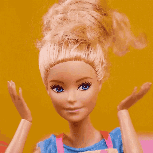 Woman in Pink Dress Barbie Moment