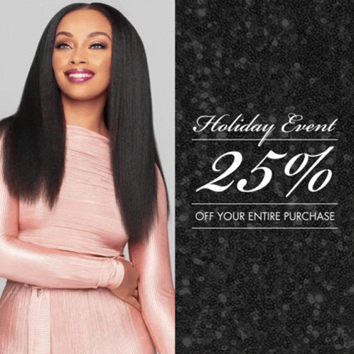 Woman In Pink Dress Holiday Event 25% Off GIF