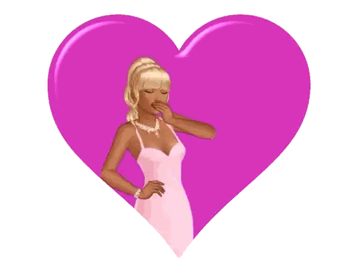 Woman in Pink Dress in Front of Heart