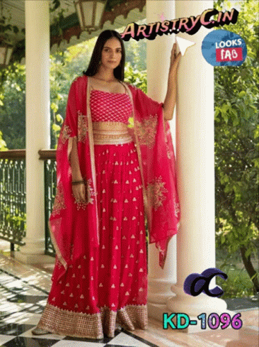 Woman in Pink Dress Next to Pillar Saying Artistry in Looks Fab