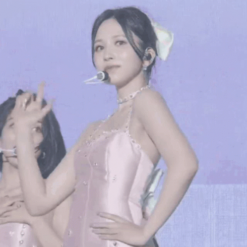 Woman In Pink Dress On Stage GIF