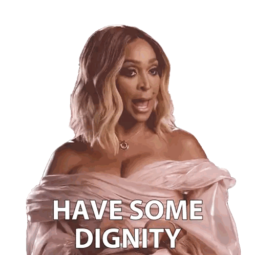 Woman in Pink Dress Saying Have Some Dignity