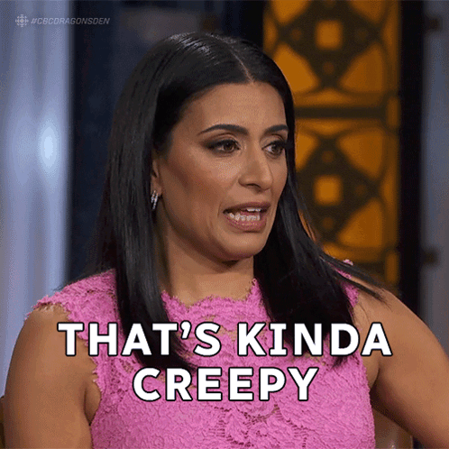 Woman in Pink Dress Saying Kinda Creepy
