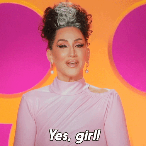 Woman In Pink Dress Saying Yes Girl GIF