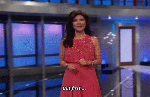 Woman in Pink Dress Says But First
