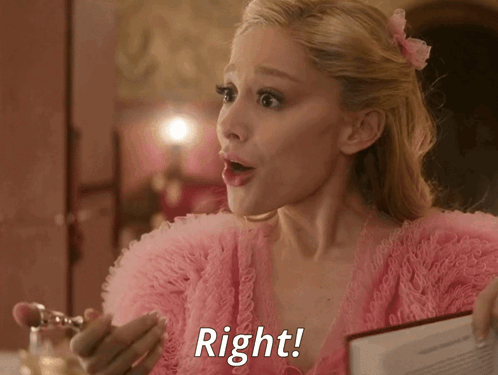 Woman In Pink Dress Says Right To Two Women GIF