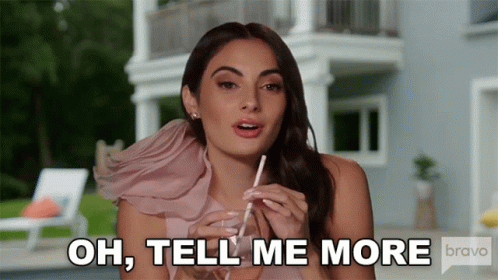 Woman in Pink Dress With Straw: Oh Tell Me More