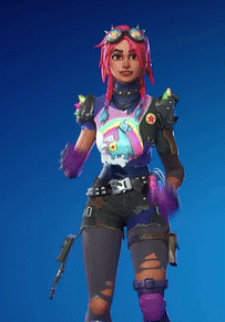 Woman in Pink Goggles and Purple Gloves
