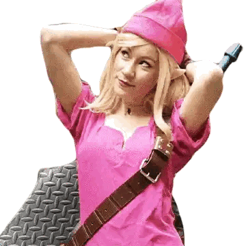 Woman in Pink Hat and Shirt
