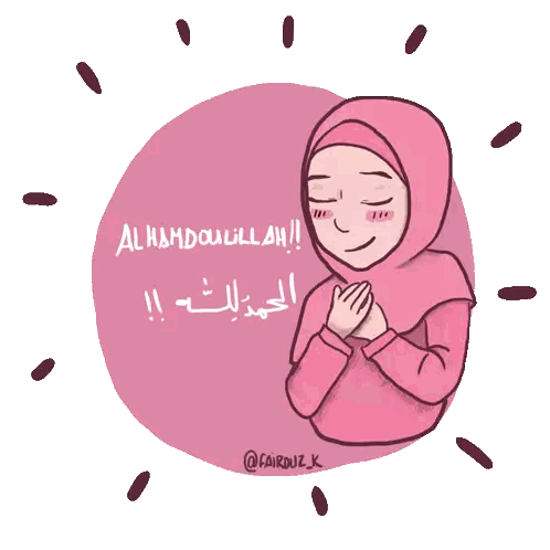 Woman in Pink Hijab Alhamdulillah