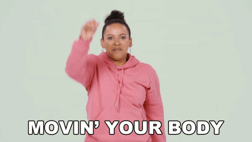Woman in Pink Hoodie Saying Movin Your Body