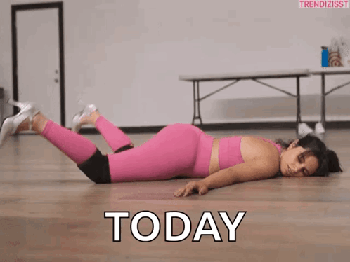Woman in Pink Leggings Lying Down