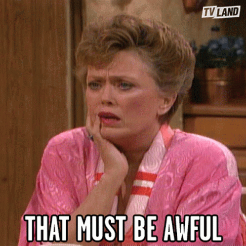Woman in Pink Robe Saying That Must Be Awful