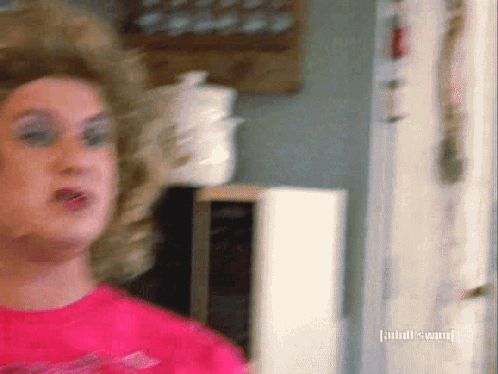 Woman In Pink Shirt By Microwave Adult Swim GIF