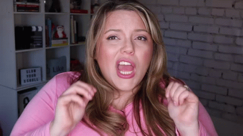 Woman in Pink Shirt Funny Face Slow Your Scroll