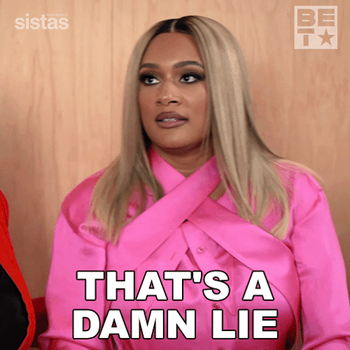 Woman in Pink Shirt Saying That's a Damn Lie