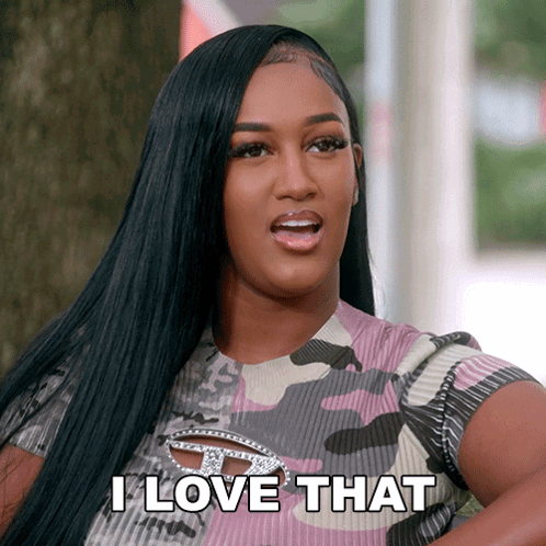 Woman In Pink Shirt Says I Love That GIF
