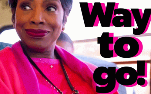 Woman in Pink Shirt Smiling Way to Go