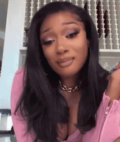 Woman In Pink Sweater And Necklace GIF