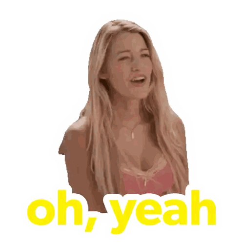 Woman in Pink Top Saying Oh Yeah